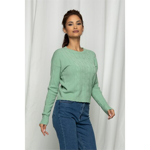 Bluza Lily verde mint cu aspect impletit