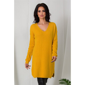 Bluza lunga Samira galbena din tricot