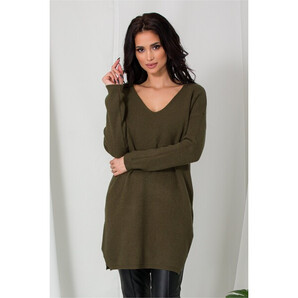 Bluza lunga Samira kaki din tricot