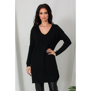 Bluza lunga Samira neagra din tricot