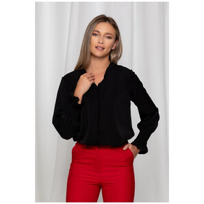 Bluza Rachel neagra cu volanase discrete