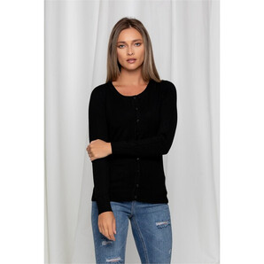 Bluza Theo neagra cu nasturi