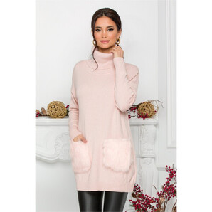 Bluza Vera roz cu buzunare imblanite