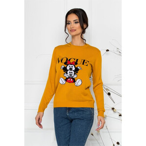 Bluza Vogue galben mustar cu imprimeu Disney