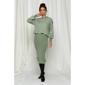 Compleu din tricot cu rochie si bluza scurta