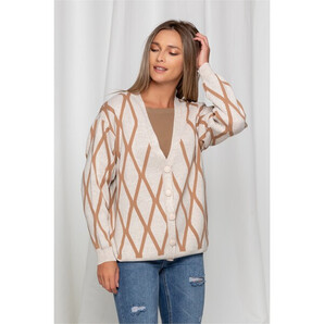 Pulover Sore bej cu dungi maro