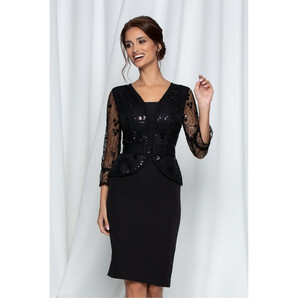 Rochie Edith neagra cu paiete la bust