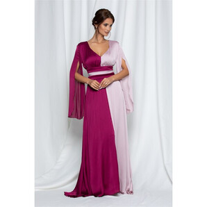 Rochie Ella Collection Diana in doua culori magenta si lila