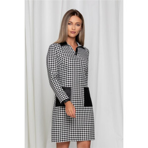 Rochie Nadia office cu imprimeu picior de cocos