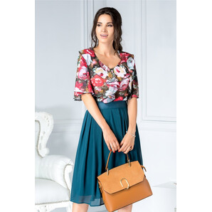 Bluza Future din voal cu imprimeu floral colorat