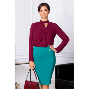 Bluza LaDonna Dary bordo eleganta cu volanas