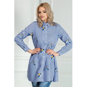 Camasa Maritza casual in dungi albastre