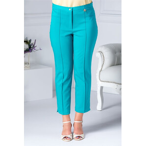 Pantalon Dalida turcoaz cu dunga office