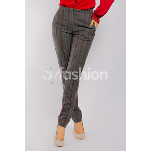 Pantalon Rena Office cu Dungi Bordo