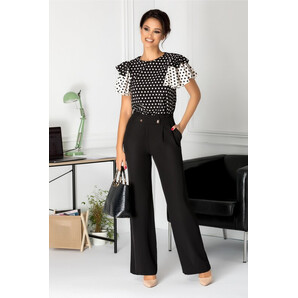 Pantaloni Emily negri largi eleganti