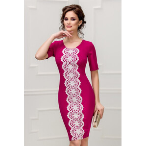 Rochie Alana fucsia de ocazie cu broderie