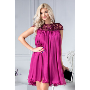 Rochie Artista Dilara fucsia cu broderie