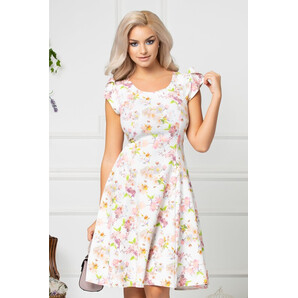 Rochie Blossom alba de vara cu imprimeu floral