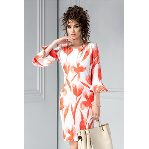 Rochie Leonard Collection Aissa cu imprimeu oranj