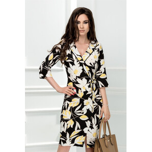 Rochie Leonard Collection Lilies cu imprimeuri albe