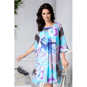 Rochie Lynette vaporoasa bleu de zi