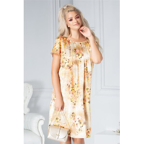 Rochie Patty vaporoasa crem cu imprimeu floral