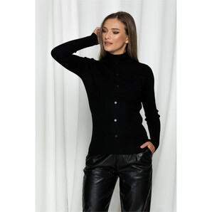 Bluza Adina neagra cu nasturi decorativi