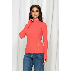 Bluza Alesia corai cu nasturi pe o parte