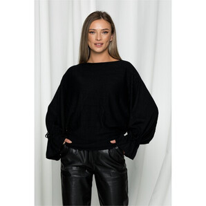 Bluza Betty neagra lejera cu maneci clopot