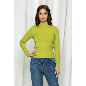 Bluza Bia verde lime din tricot cu guler