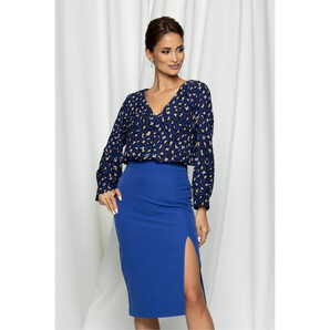 Bluza Dy Fashion bleumarin cu animal print