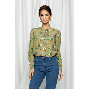 Bluza Dy Fashion kaki cu imprimeu floral