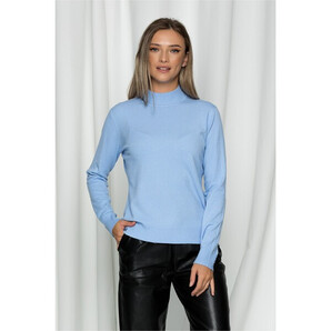 Bluza Ioana bleu cu guler la baza gatului