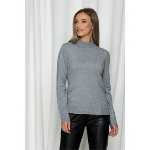 Bluza Ioana gri cu guler la baza gatului