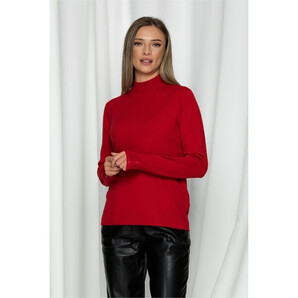 Bluza Ioana rosie cu guler la baza gatului