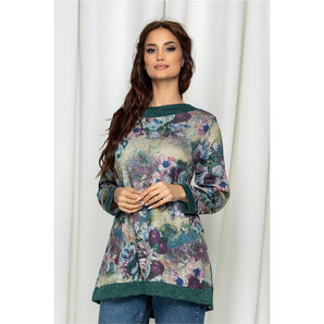 Bluza Kami gri cu imprimeu verde