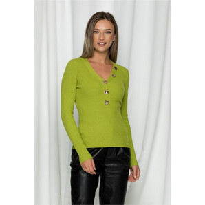 Bluza Mihaela lime cu nasturi aurii