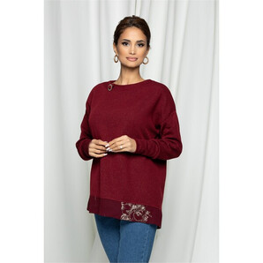 Bluza Ramona bordo cu aplicatie metalica