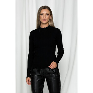 Bluza Samia neagra cu guler cu model