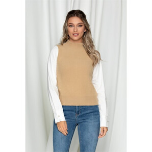 Bluza Sara maro din tricot pufos