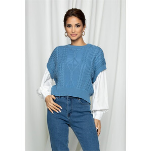 Bluza Sofia din tricot albastra