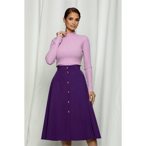 Fusta Dy Fashion mov cu nasturi frontali