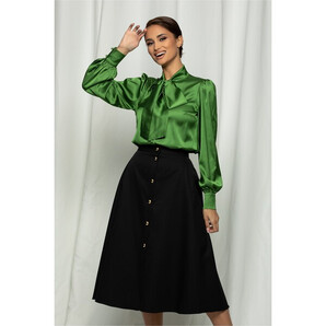 Fusta Dy Fashion neagra cu nasturi frontali