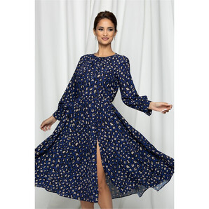 Rochie Dy Fashion bleumarin cu animal print