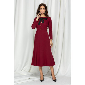 Rochie DY Fashion bordo cu funda la decolteu