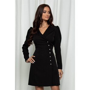 Rochie Ella Collection Anca neagra tip sacou