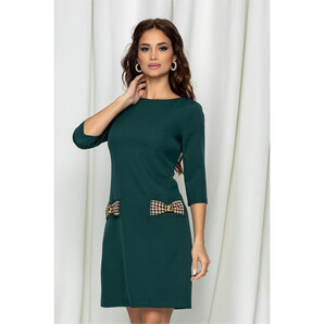 Rochie MBG verde cu funde la buzunare