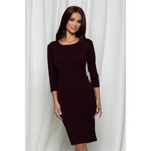 Rochie Mia bordo cu accesoriu in talie