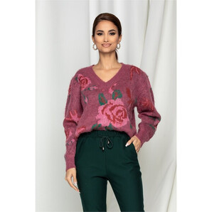 Bluza Amina roz cu imprimeu floral