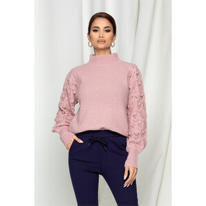 Bluza Ania roz cu ciucuri pe maneci